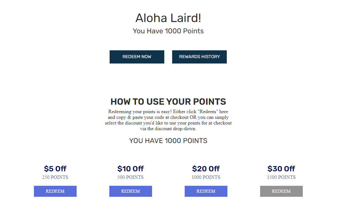 1,500 Point Rewards - Rewards