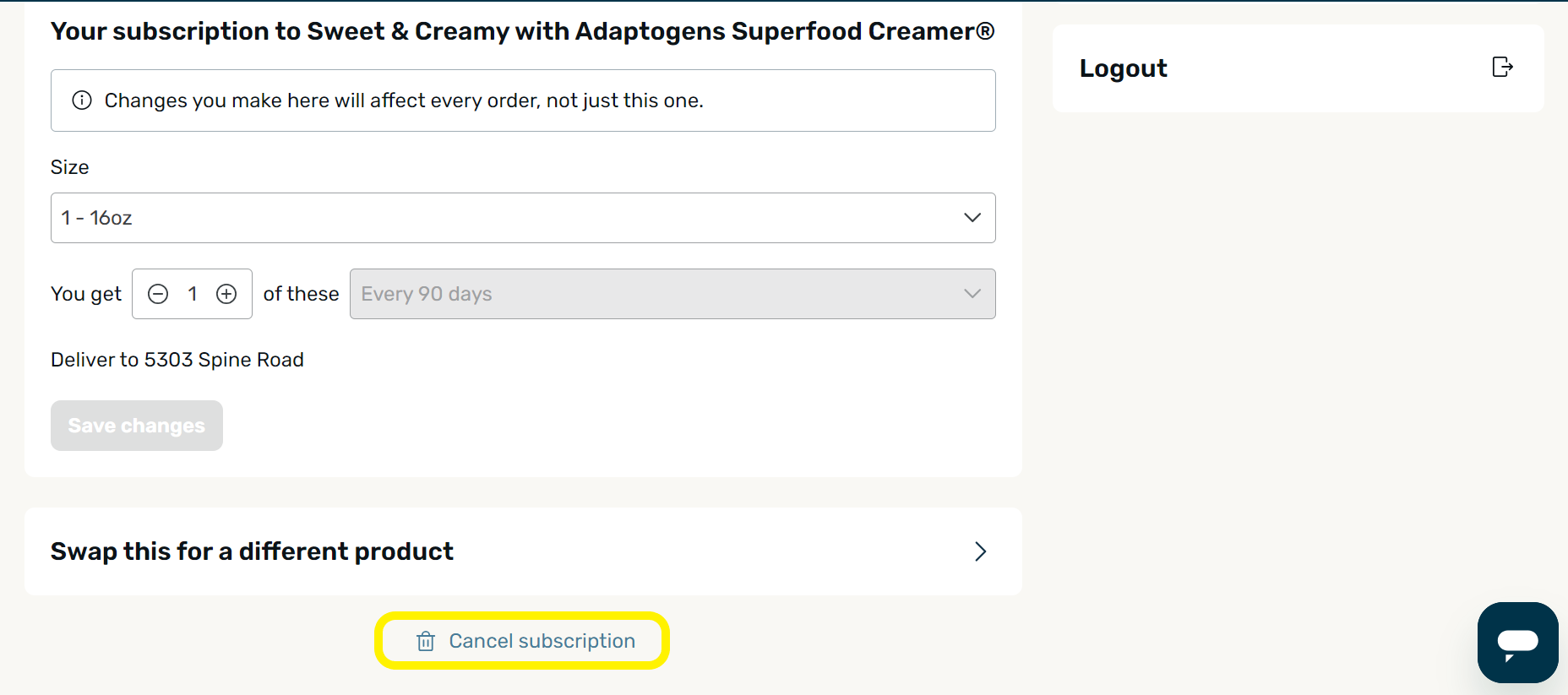 How do I cancel my subscription? Laird Superfood